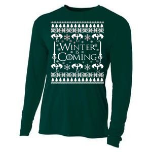 Winter is Coming Ugly Christmas Sweater Design Cooling Performance Long Sleeve Crew