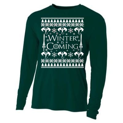 Winter is Coming Ugly Christmas Sweater Design Cooling Performance Long Sleeve Crew