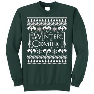 Winter is Coming Ugly Christmas Sweater Design Tall Sweatshirt