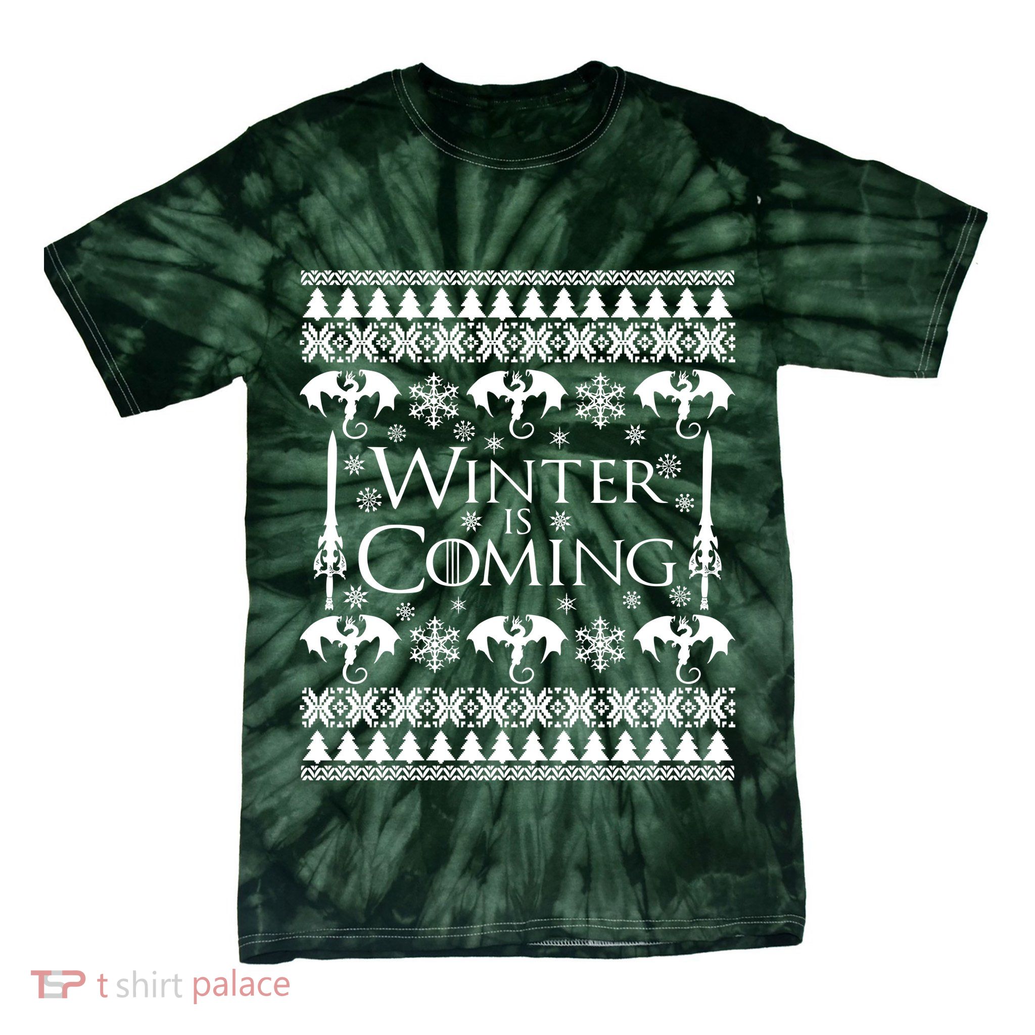 Winter is Coming Ugly Christmas Sweater Design Tie-Dye T-Shirt