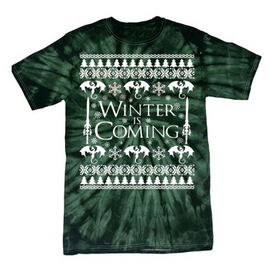 Winter is Coming Ugly Christmas Sweater Design Tie-Dye T-Shirt