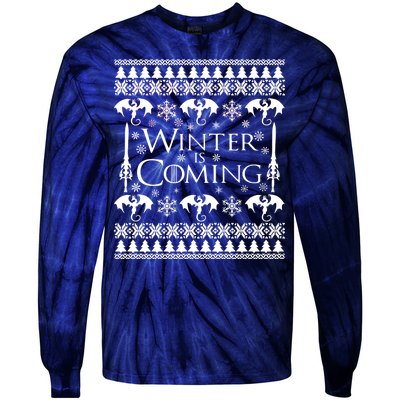 Winter is Coming Ugly Christmas Sweater Design Tie-Dye Long Sleeve Shirt