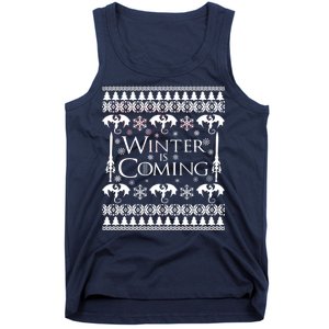 Winter is Coming Ugly Christmas Sweater Design Tank Top