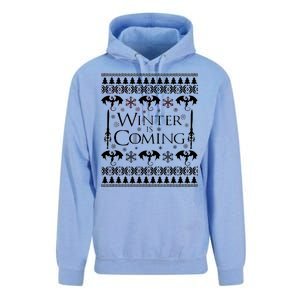 Winter is Coming Ugly Christmas Sweater Design Unisex Surf Hoodie