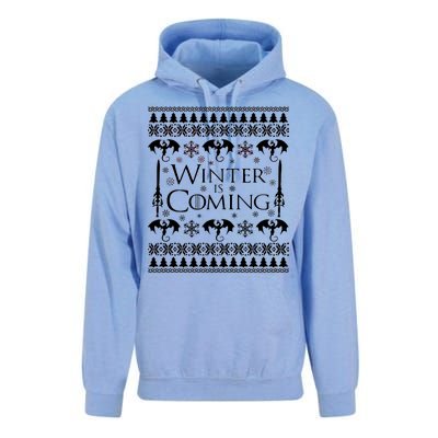 Winter is Coming Ugly Christmas Sweater Design Unisex Surf Hoodie