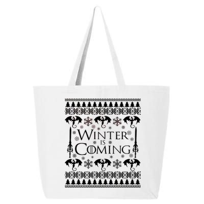 Winter is Coming Ugly Christmas Sweater Design 25L Jumbo Tote