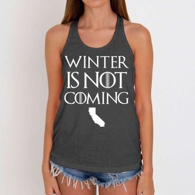 Winter Is Not Coming California Women's Knotted Racerback Tank
