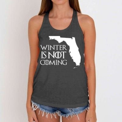 Winter Is Not Coming Florida Women's Knotted Racerback Tank
