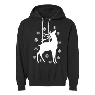 Winter Reindeer Garment-Dyed Fleece Hoodie