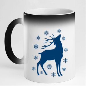 Winter Reindeer 11oz Black Color Changing Mug