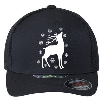 Winter Reindeer Flexfit Unipanel Trucker Cap