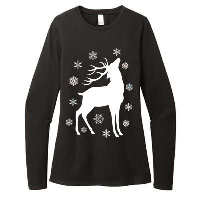 Winter Reindeer Womens CVC Long Sleeve Shirt