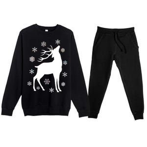 Winter Reindeer Premium Crewneck Sweatsuit Set