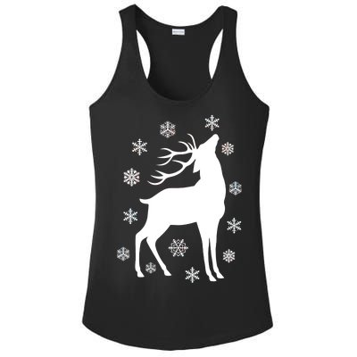 Winter Reindeer Ladies PosiCharge Competitor Racerback Tank