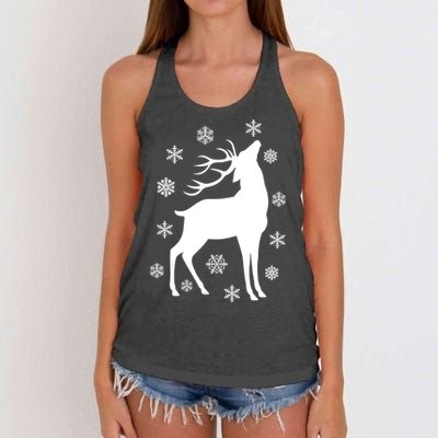 Winter Reindeer Women's Knotted Racerback Tank