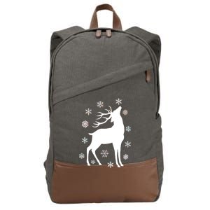 Winter Reindeer Cotton Canvas Backpack