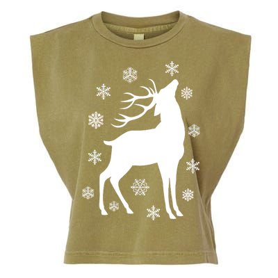 Winter Reindeer Garment-Dyed Women's Muscle Tee