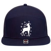 Winter Reindeer 7 Panel Mesh Trucker Snapback Hat