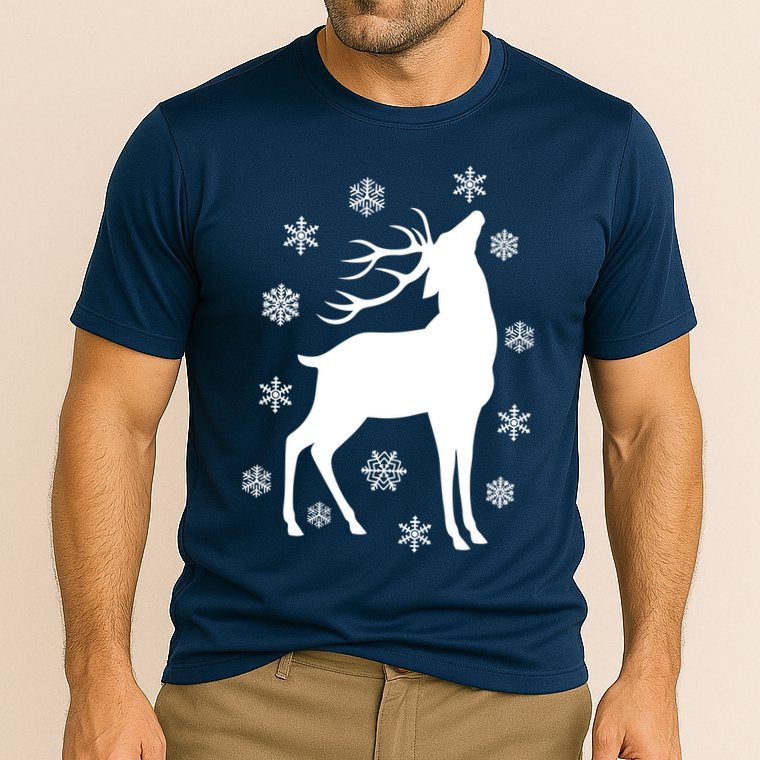Winter Reindeer Cooling Performance Crew T-Shirt