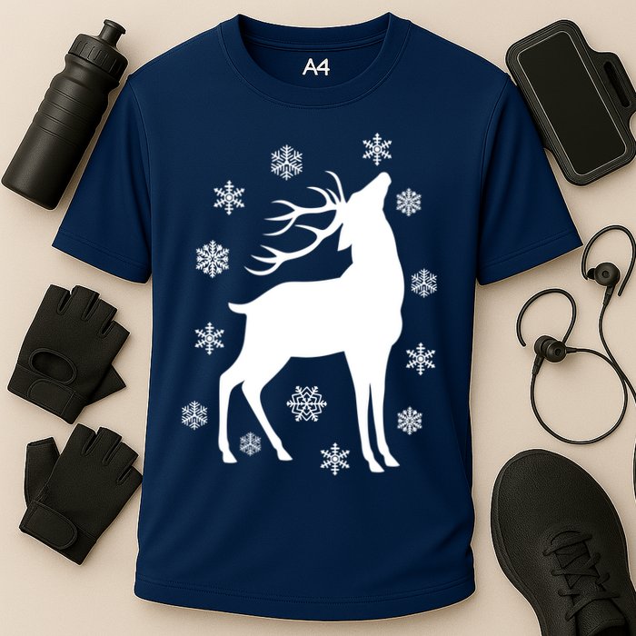 Winter Reindeer Cooling Performance Crew T-Shirt