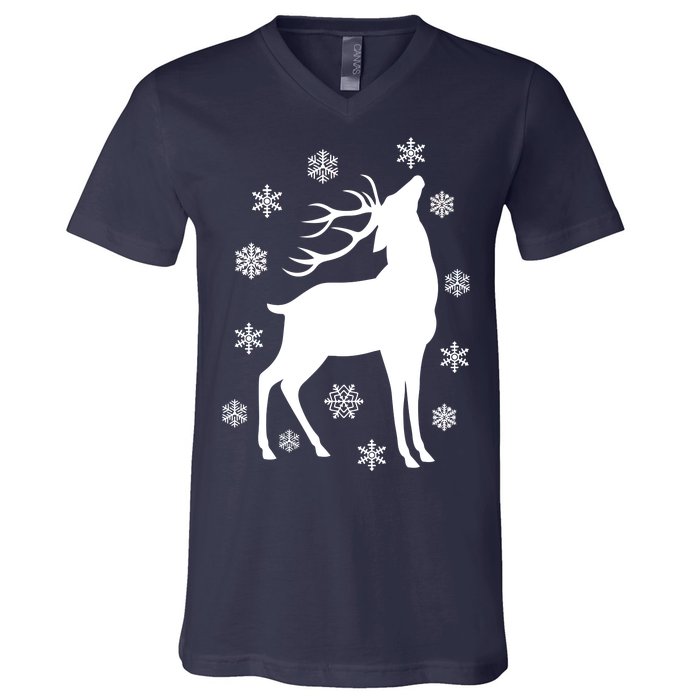 Winter Reindeer V-Neck T-Shirt