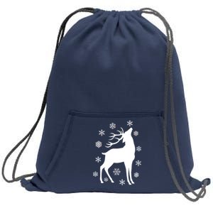 Winter Reindeer Sweatshirt Cinch Pack Bag