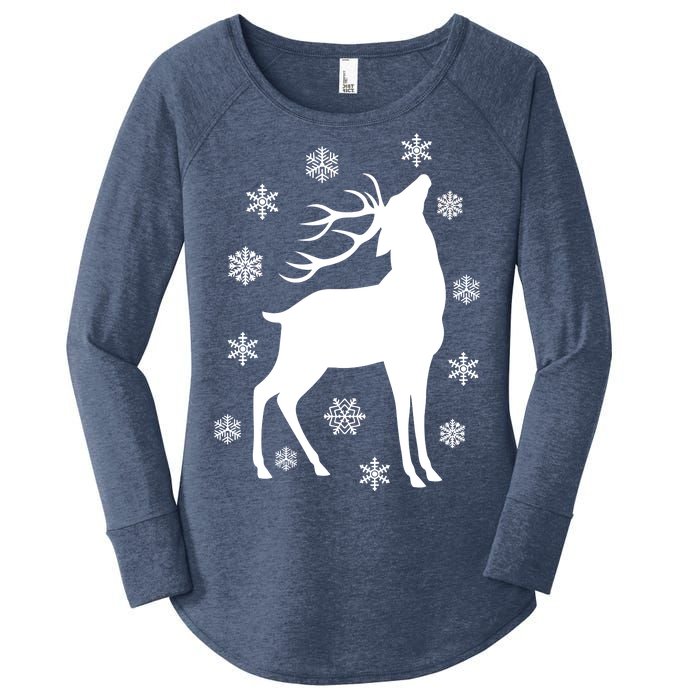 Winter Reindeer Women's Perfect Tri Tunic Long Sleeve Shirt