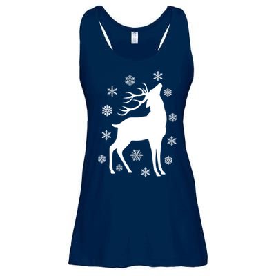 Winter Reindeer Ladies Essential Flowy Tank