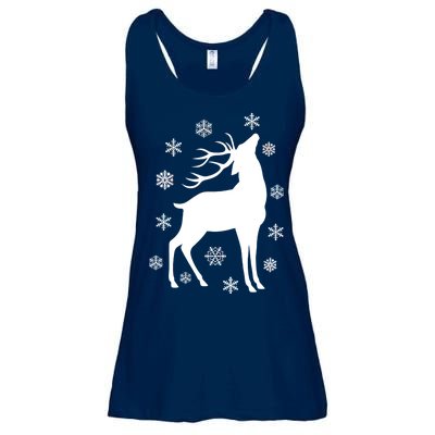 Winter Reindeer Ladies Essential Flowy Tank