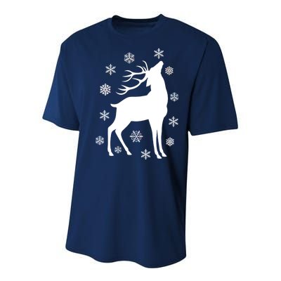 Winter Reindeer Youth Performance Sprint T-Shirt