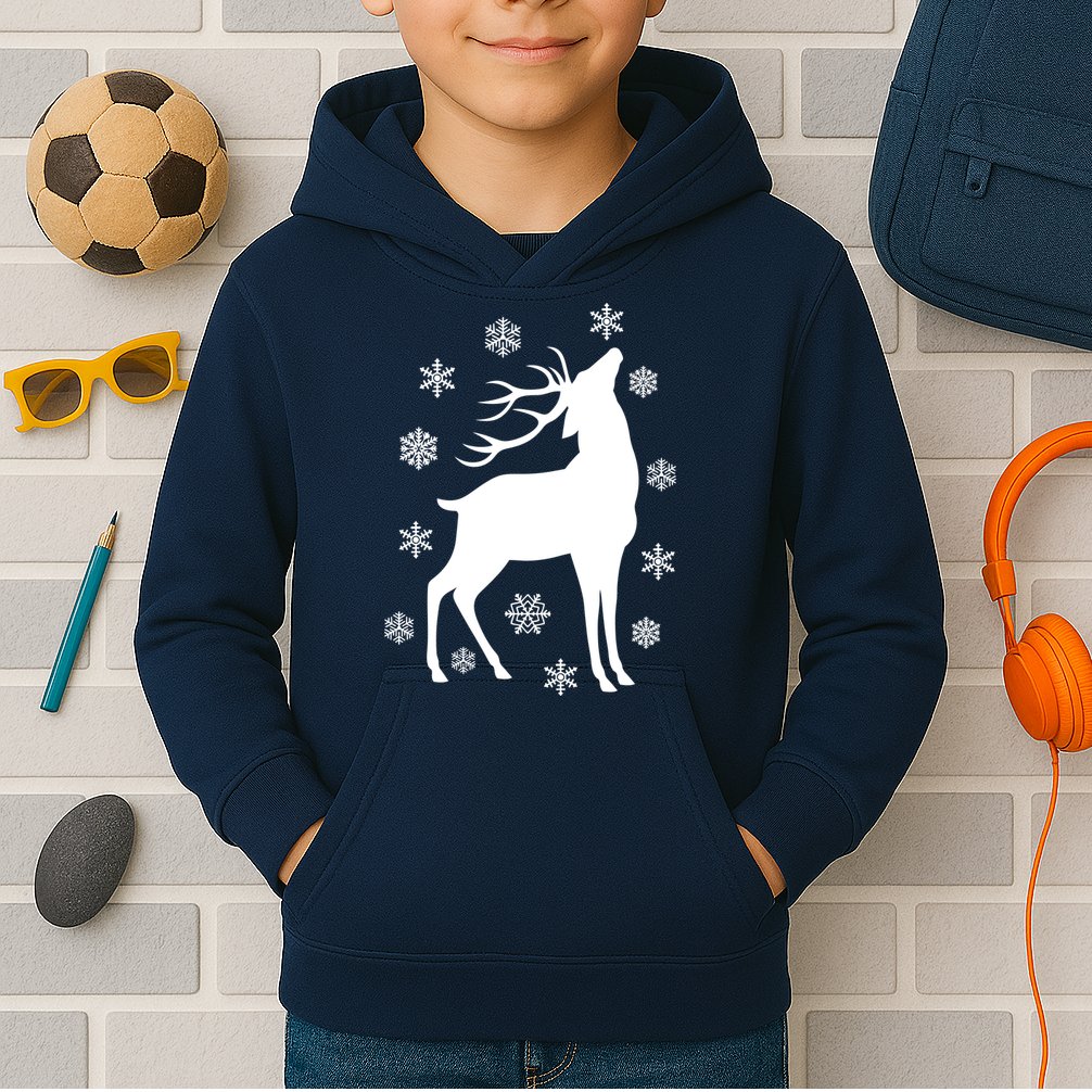 Winter Reindeer Kids Hoodie