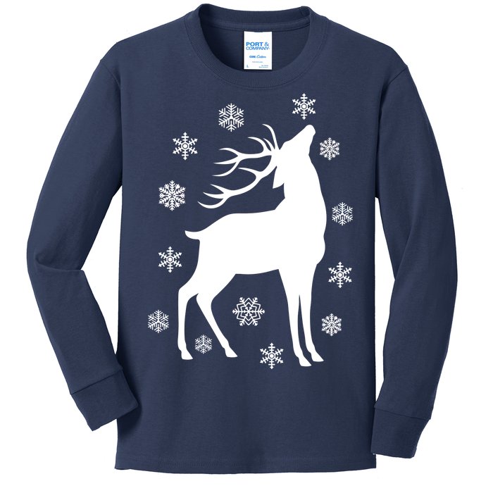 Winter Reindeer Kids Long Sleeve Shirt