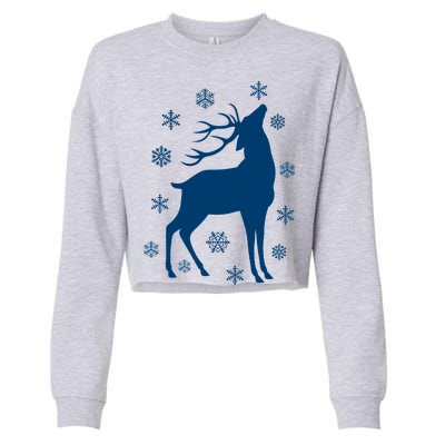 Winter Reindeer Cropped Pullover Crew