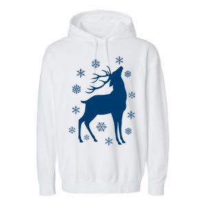 Winter Reindeer Garment-Dyed Fleece Hoodie