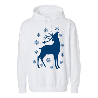 Winter Reindeer Garment-Dyed Fleece Hoodie