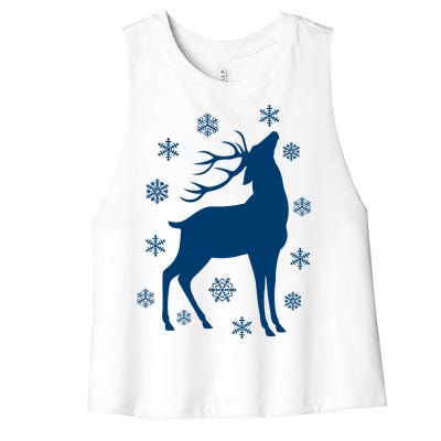 Winter Reindeer Women's Racerback Cropped Tank