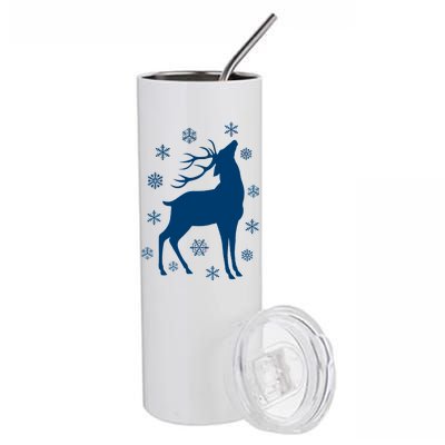 Winter Reindeer Stainless Steel Tumbler