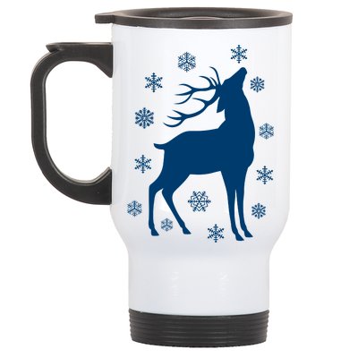 Winter Reindeer Stainless Steel Travel Mug