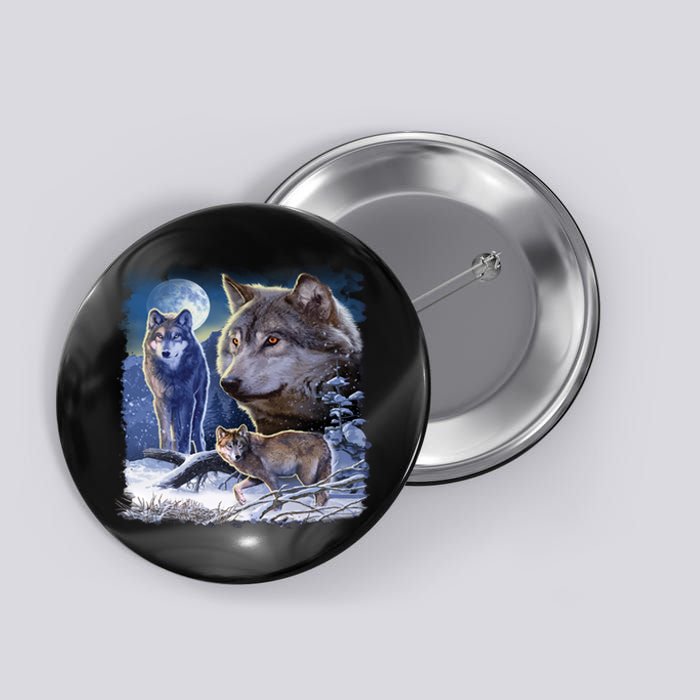 Winter Wolves Button