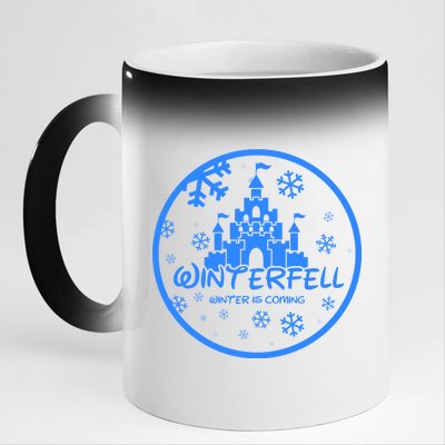 Winterfell Parody Logo Winter Is Coming 11oz Black Color Changing Mug