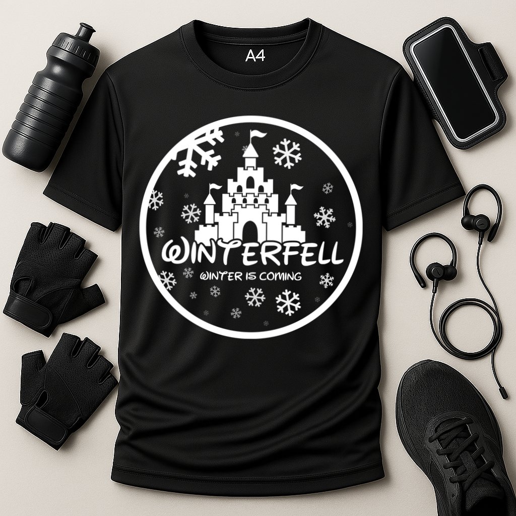 Winterfell Parody Logo Winter Is Coming Cooling Performance Crew T-Shirt