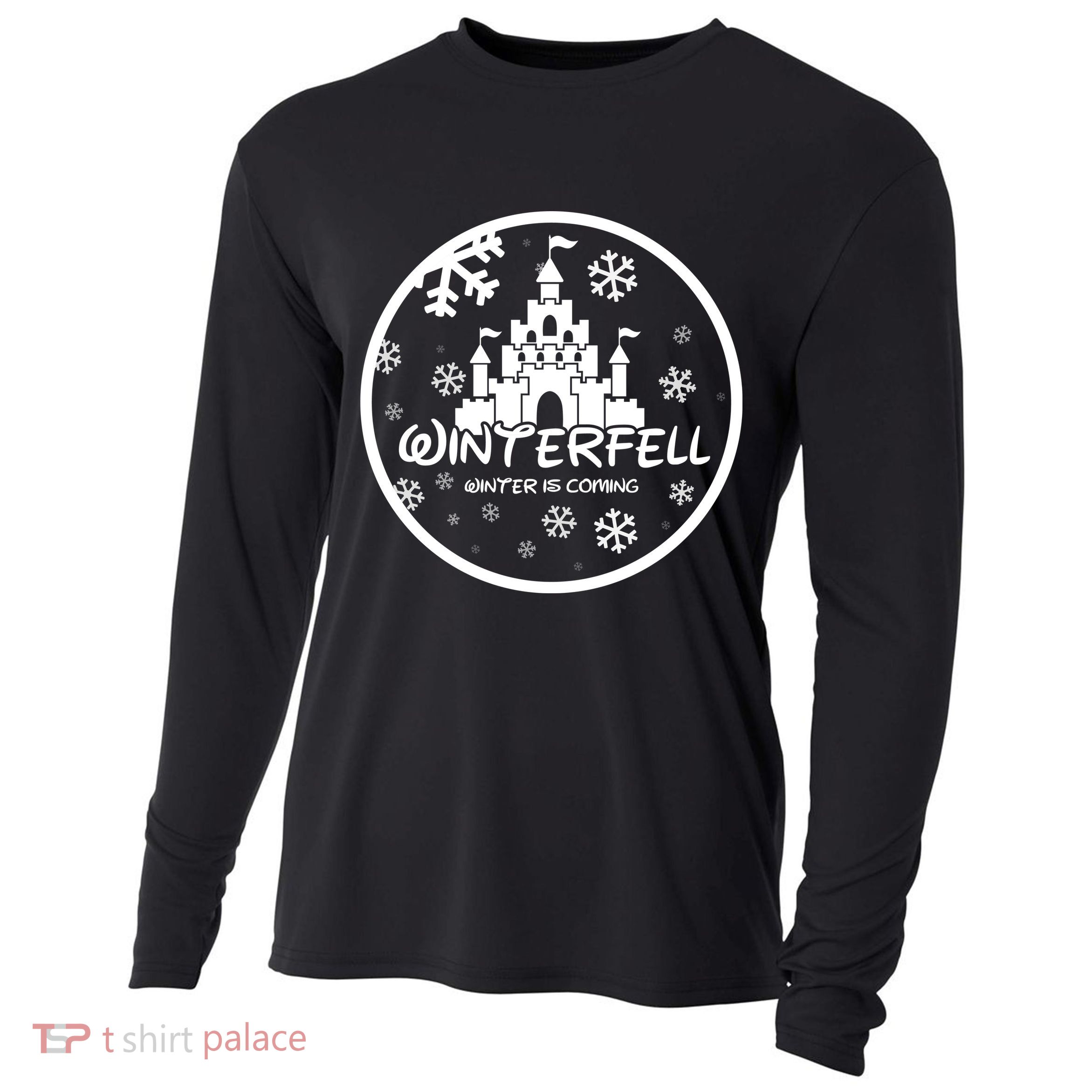Winterfell Parody Logo Winter Is Coming Cooling Performance Long Sleeve Crew