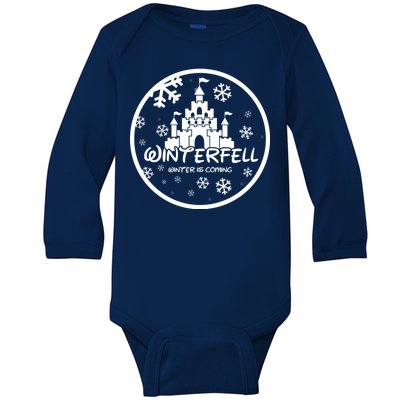 Winterfell Parody Logo Winter Is Coming Baby Long Sleeve Bodysuit