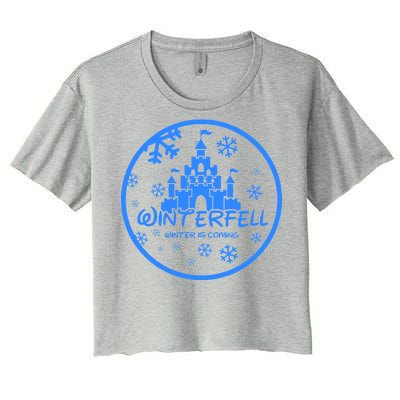 Winterfell Parody Logo Winter Is Coming Women's Crop Top Tee