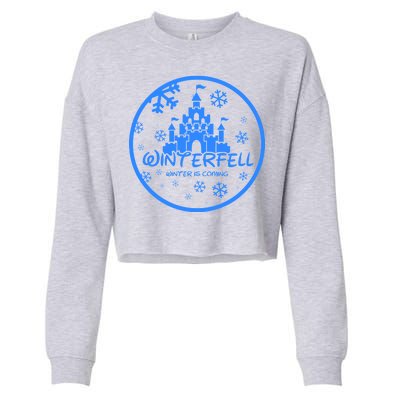 Winterfell Parody Logo Winter Is Coming Cropped Pullover Crew