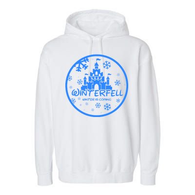 Winterfell Parody Logo Winter Is Coming Garment-Dyed Fleece Hoodie