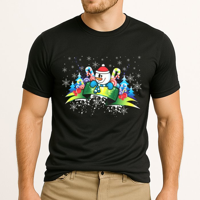 Winter's Snowman Holiday Cooling Performance Crew T-Shirt