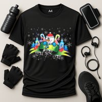 Winter's Snowman Holiday Cooling Performance Crew T-Shirt