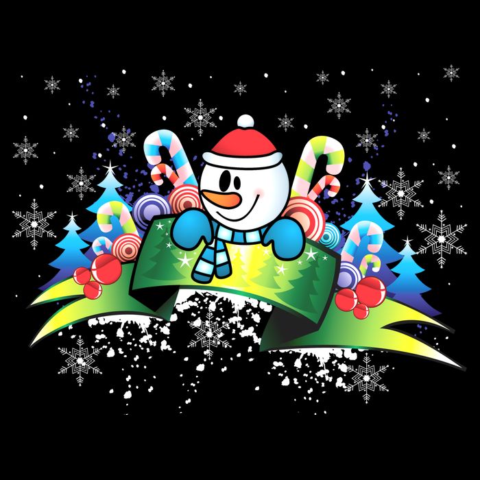 Winter's Snowman Holiday Cooling Performance Crew T-Shirt