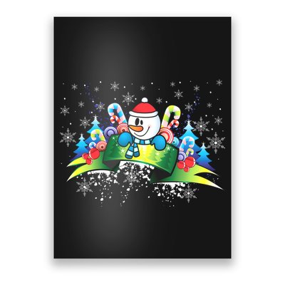 Winter's Snowman Holiday Poster